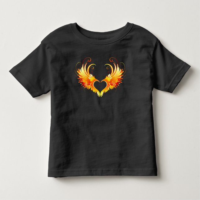 Angel Fire Heart with Wings Toddler T-shirt (Front)