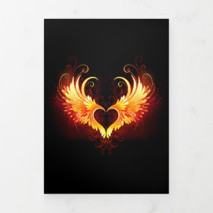 Angel Fire Heart with Wings Tri-Fold Program