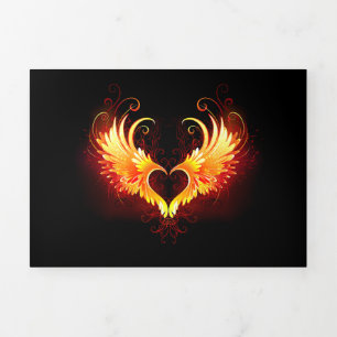 Angel Fire Heart with Wings Tri-Fold Program