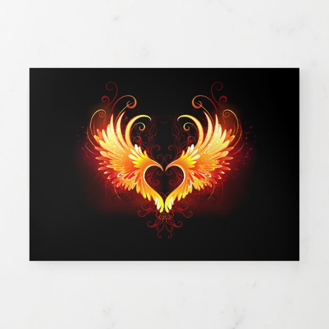 Angel Fire Heart with Wings Tri-Fold Program (Cover)