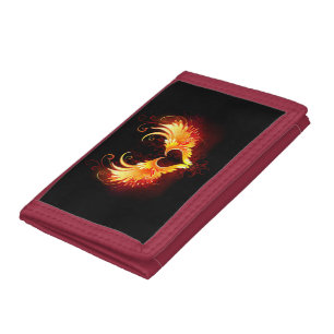 Angel Fire Heart with Wings Trifold Wallet