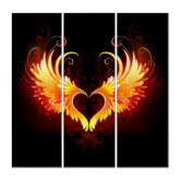 Premium Vector  Gold feather wings. glowing wings. paradise angel wings.  flame wings