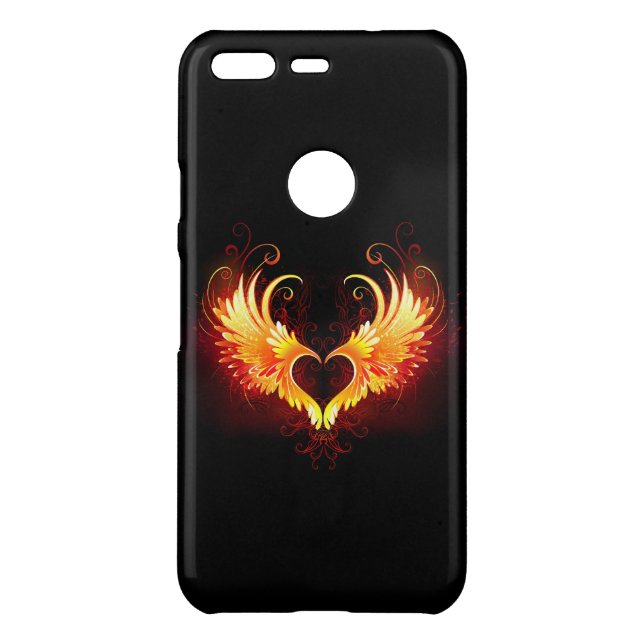 Angel Fire Heart with Wings Uncommon Google Pixel Case (Back)