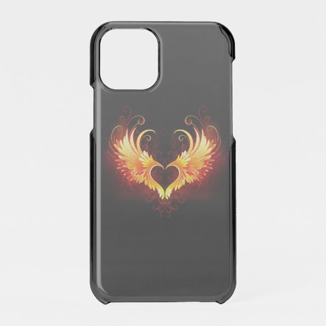 Angel Fire Heart with Wings Uncommon iPhone Case (Back)