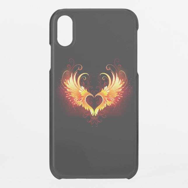 Angel Fire Heart with Wings Uncommon iPhone Case (Back)