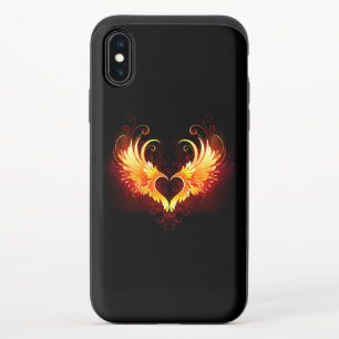 Angel Fire Heart with Wings iPhone XS Slider Case
