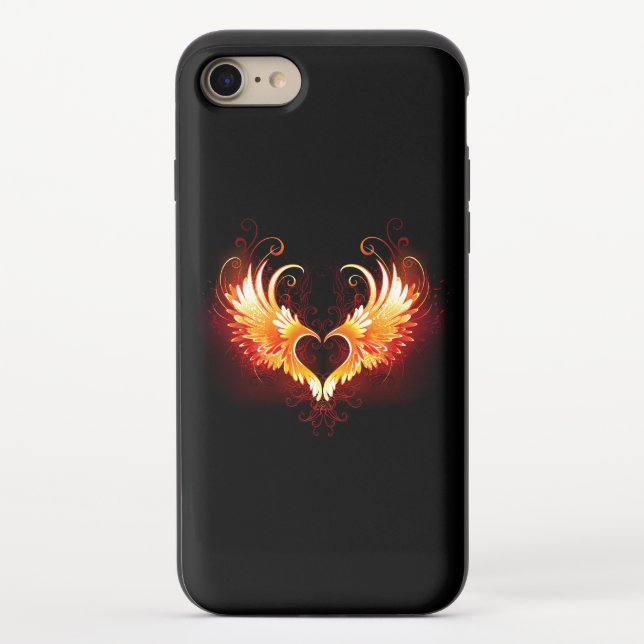 Angel Fire Heart with Wings Uncommon iPhone Case (Back)