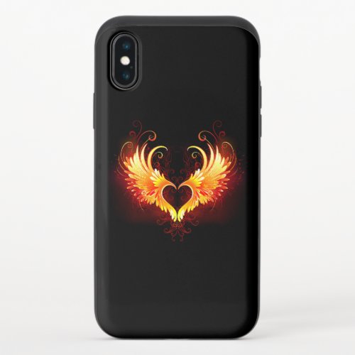 Angel Fire Heart with Wings iPhone X Slider Case
