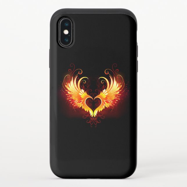 Angel Fire Heart with Wings Uncommon iPhone Case (Back)