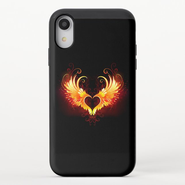 Angel Fire Heart with Wings Uncommon iPhone Case (Back)