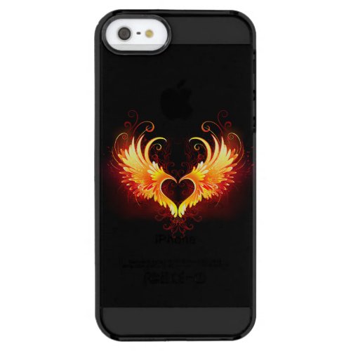 Angel Fire Heart with Wings Clear iPhone SE55s Case