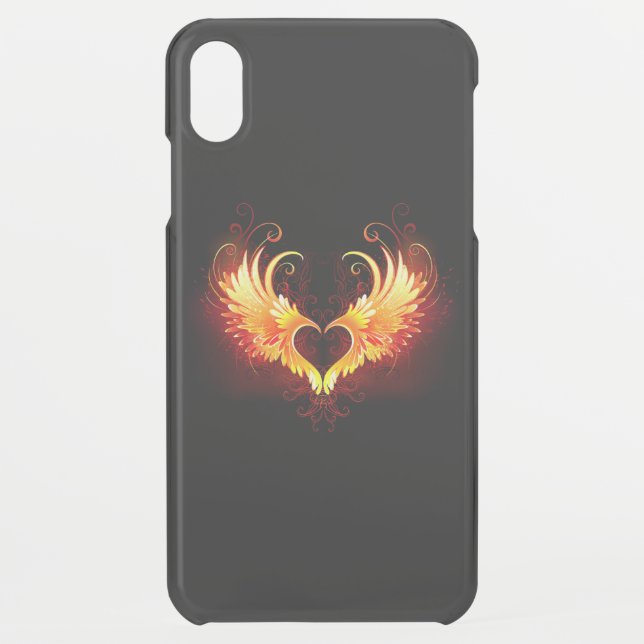 Angel Fire Heart with Wings Uncommon iPhone Case (Back)