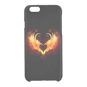 Angel Fire Heart with Wings Clear iPhone 6/6S Case