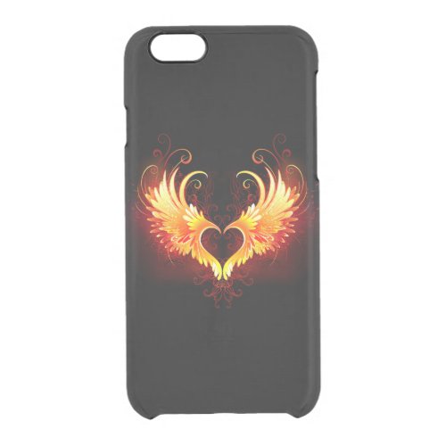 Angel Fire Heart with Wings Clear iPhone 66S Case