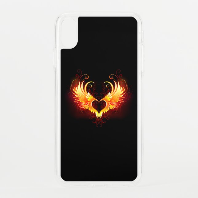 Angel Fire Heart with Wings Uncommon iPhone Case (Back)