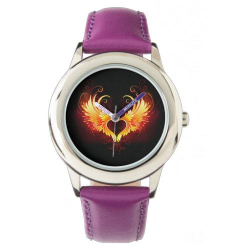 Angel Fire Heart with Wings Watch