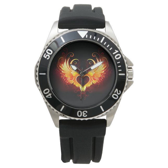 Angel Fire Heart with Wings Watch (Front)