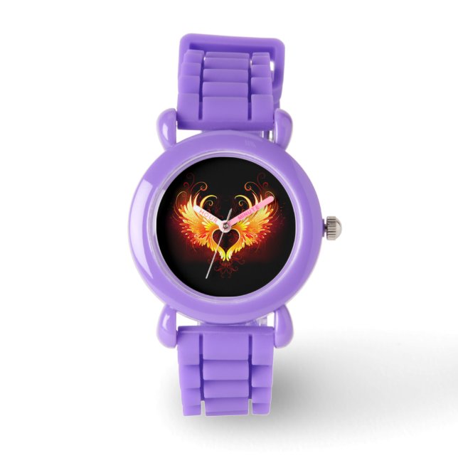Angel Fire Heart with Wings Watch (Front)