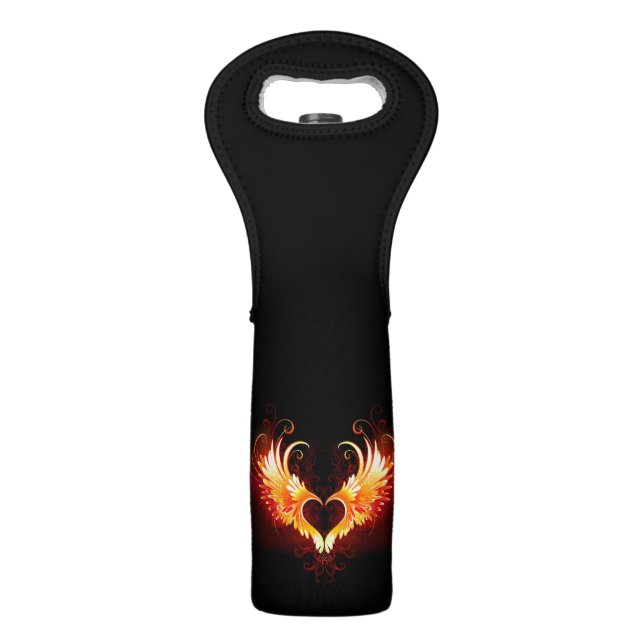 Angel Fire Heart with Wings Wine Bag (Front)
