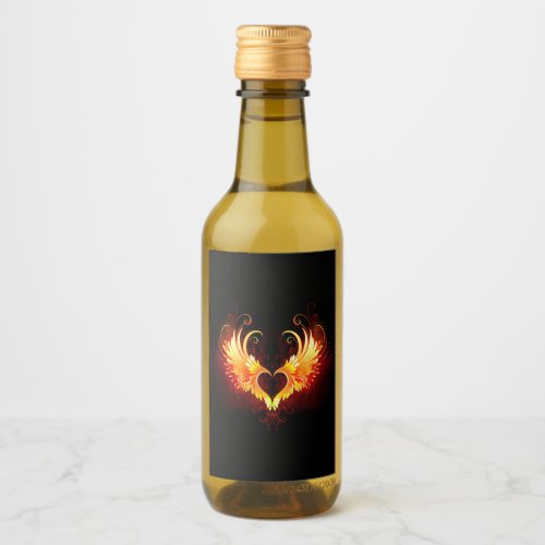 Angel Fire Heart with Wings Wine Label