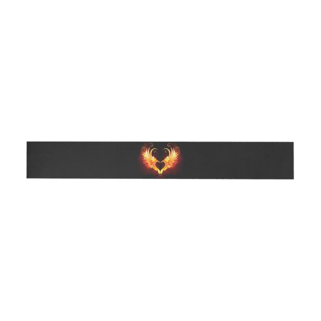 Angel Fire Heart with Wings Wrap Around Address Label (Individual)