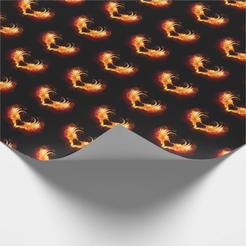 Angel Fire Heart with Wings Wrapping Paper