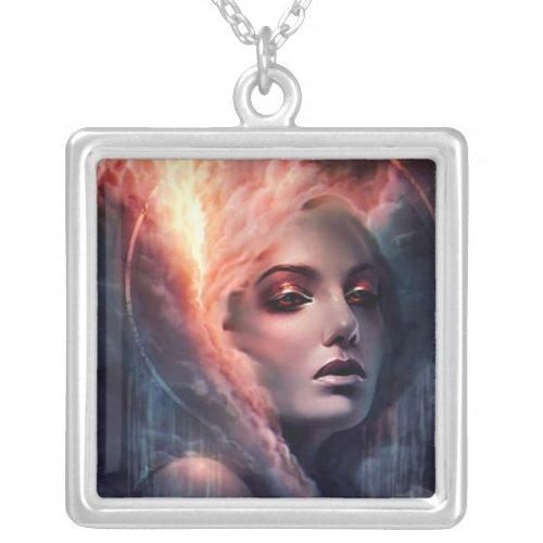 Angel Fire Silver Plated Necklace