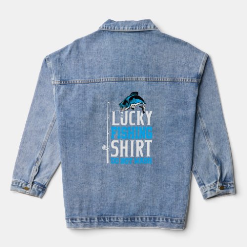 Angel Fischer Lucky Charm For Real Anglers  Denim Jacket