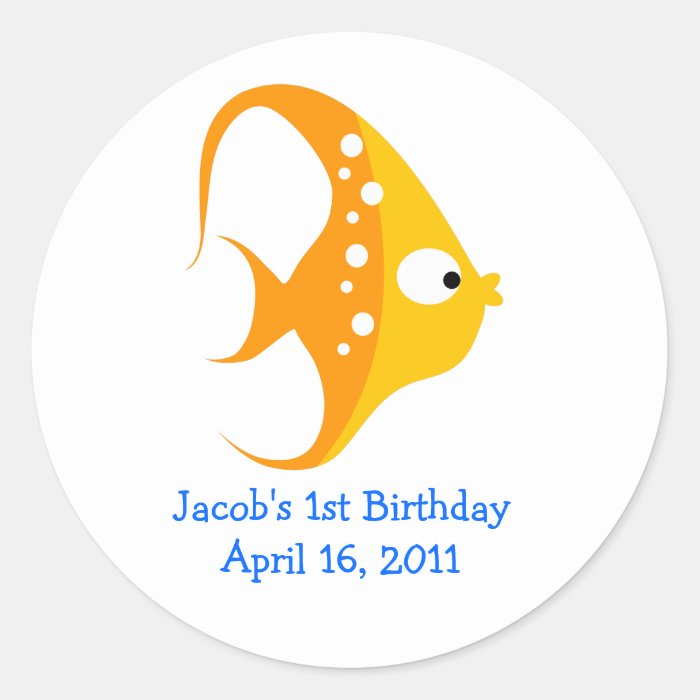 ANGEL FISH Baby Shower or Birthday Favor Stickers