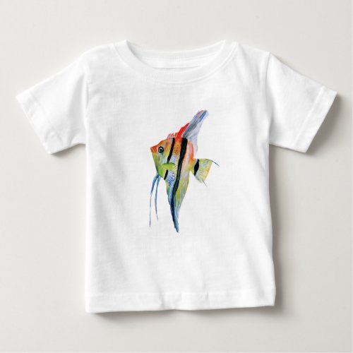 Angel Fish Butterflies Toddler Ruffle Tee White Baby T_Shirt