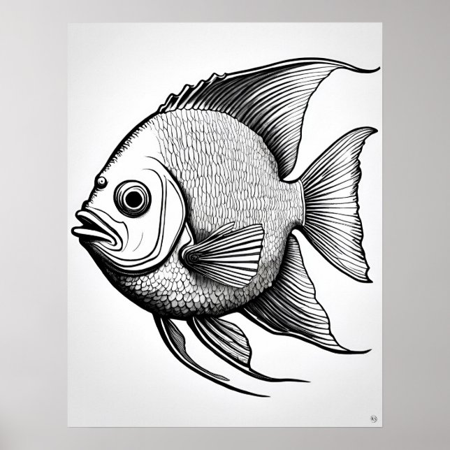 Angel Fish - Fish Art Print (Front)