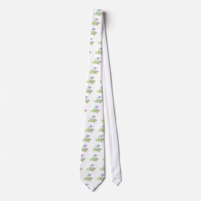 Angel Fish With Umbrella Neck Tie (Front)