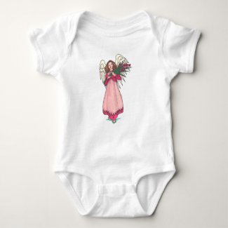 Angel flowers for baby bodysuit