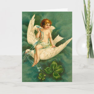 Angel Flying on a Dove - St Patrick's Day Card
