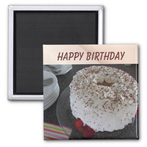 Angel Food Birthday Cake Magnet