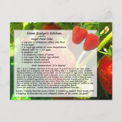 Angel Food Cake Postcard