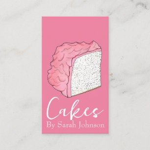 Angel Food Cake Slice Baker Bakery Pastry Chef Business Card