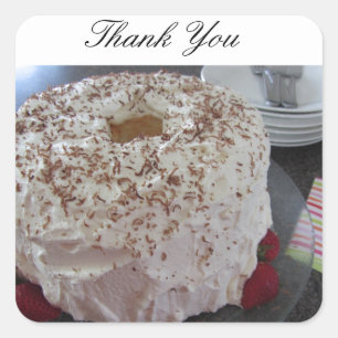 Angel Food Cake Thank You Square Sticker