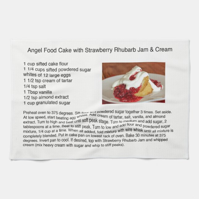 Angel Food Cake With Strawberry Rhubarb Towel (Horizontal)