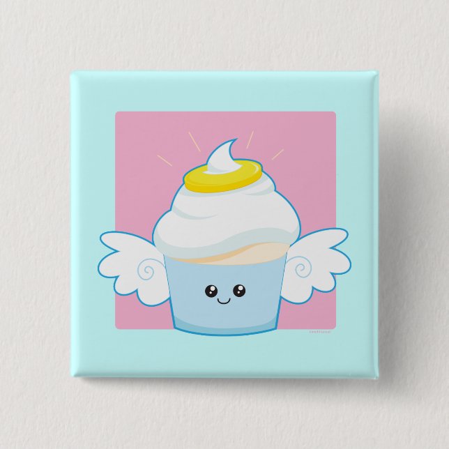 Angel Food Cupcake Pinback Button (Front)