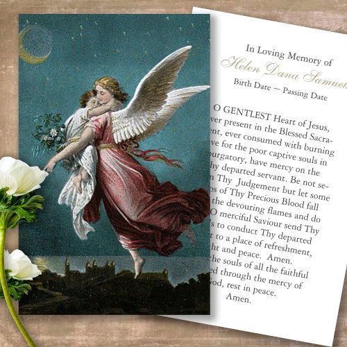 Angel Funeral Loss Memorial Prayer Sympathy Cards