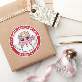 Angel Ga Ga Round Stickers