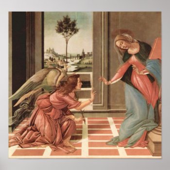 Angel Gabriel And Mary Poster by justcrosses at Zazzle
