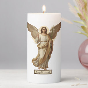 Angel Gabriel Icon 2D Statue Figurine Statuette Pillar Candle