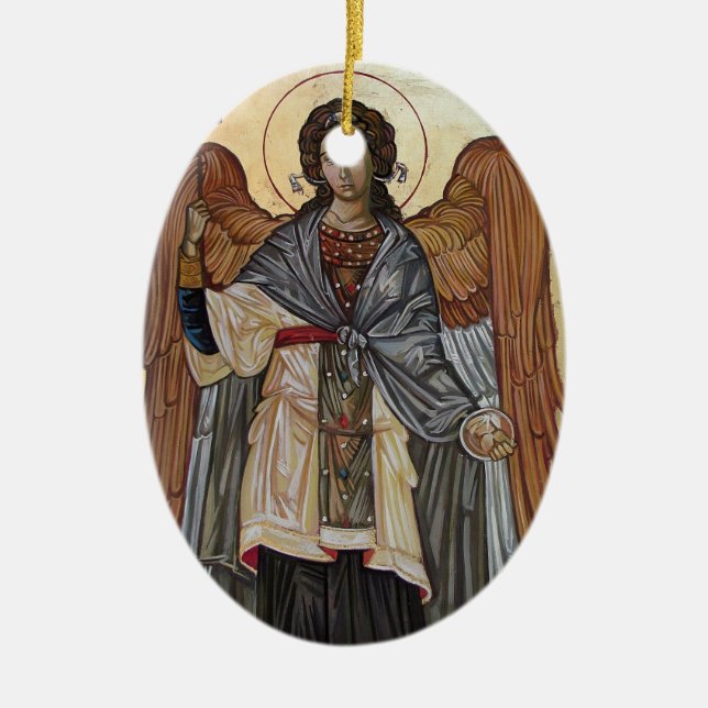 Angel Gabriel Icon Ceramic Ornament (Front)