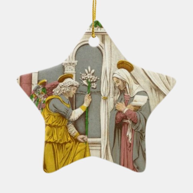Angel Gabriel The Annunciation To Mary Ceramic Ornament (Front)