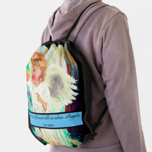 Angel garden drawstring bag