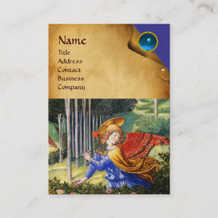 Angel Gathering Flowers in a Heavenly Landscape Business Card