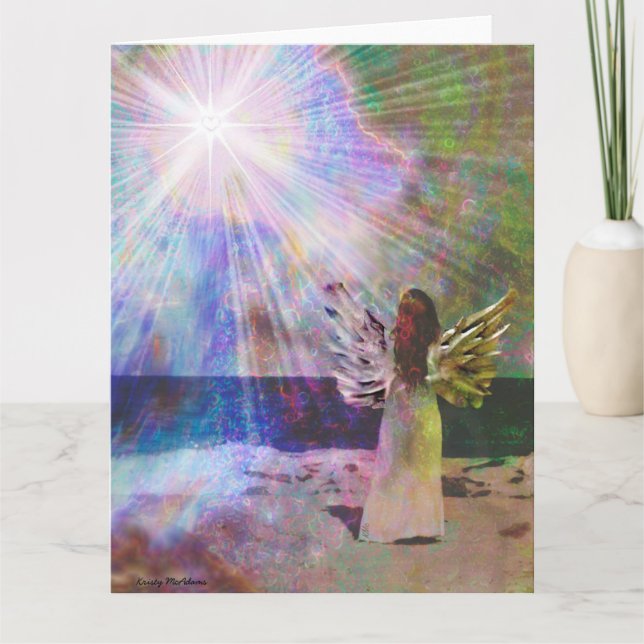 Angel Gazing Greeting Card (Front)