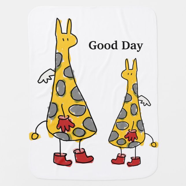 Angel Giraffe  Baby Blanket (Front)